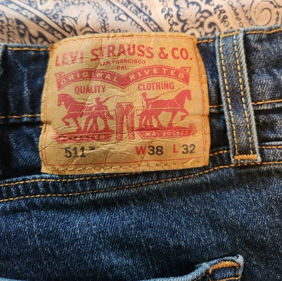 Levi's 511 Slim Fit Jeans Medium Blue 38" x 32" - Picture 3 of 4